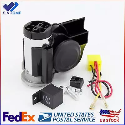 1pc 12V 300DB Black Loud Electric Air Horn Kit For Motorcycle Car Truck Boat • $21.98