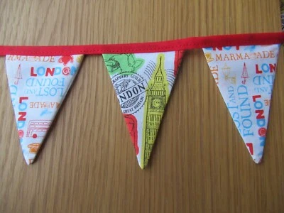 £7 • Buy Small Paddington Bear Bunting. Red. Fabric. Handmade. Nursery. Birthday. Gift