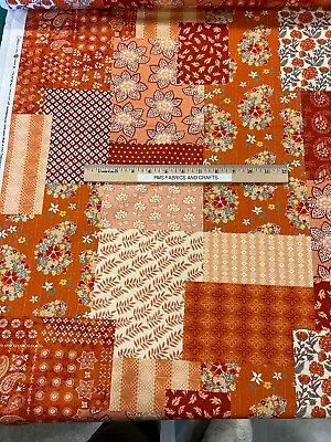 MODA Cadence Patchwork 100% Cotton Fabric By The Yard 36x44 Persimmon Tone 11919 • $9.95