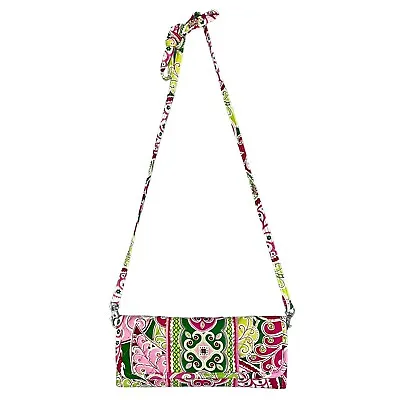 NWOT Vera Bradley Pinwheel Pink Crossbody Strap Wallet Clutch Magnetic Close • $22