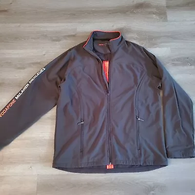 Vodafone Mclaren Mercedes Gray Zip Jacket Orange Reflective Lining Men's XL • $71.80