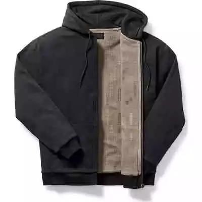 Filson CCF Waffle Lined Full Zip Sweatshirt 20115829 Hoodie Black Thermal C.C.F. • $119.99