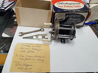 Vintage JC Higgins Shakespeare Box Fly Reel Fishing Rod Antique Gear 537-31010 • $24.99