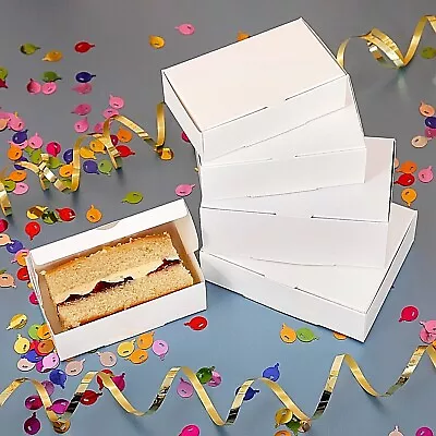 25 Or 50 X White Single Slice. Wedding ~ Party Cake Favour Boxes 105x65x35mm • £5.40