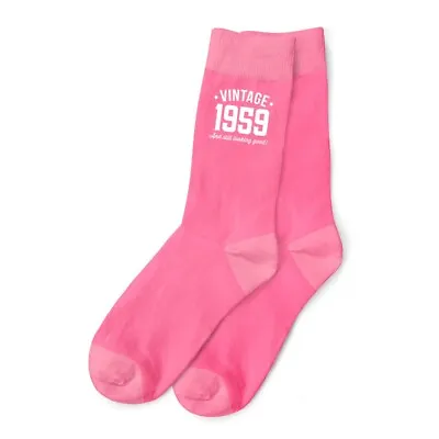 65th Birthday Gift Present Idea For Ladies Her Women 65 Pink Socks Fun Keepsake • £6.95