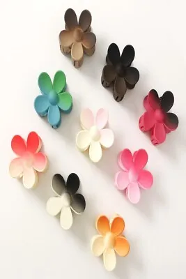 Soho Bloom Matte Flower Design Girls Non Slip Plastic Strong Hold Hair Claw • $0.99