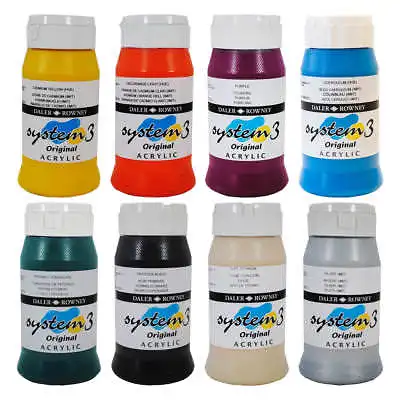 £16.50 • Buy Daler Rowney System 3 Original Acrylic Paint 500ml Pots - 45 Colours Available