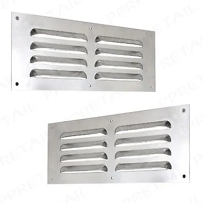 2x Aluminium Louvre Air Vent 9  X 3  Grille Wall Cover Ventilation Ducting Metal • £6.59