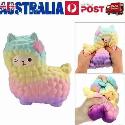 $14.68 • Buy Jumbo Rainbow S Quishy Jumbo Sheep Alpaca Slow Rising Stress Relief Toy Hot