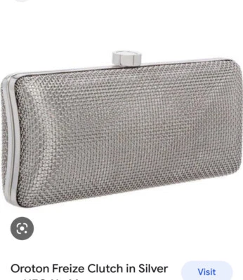 $99 • Buy Oroton Freize Silver Evening Bag