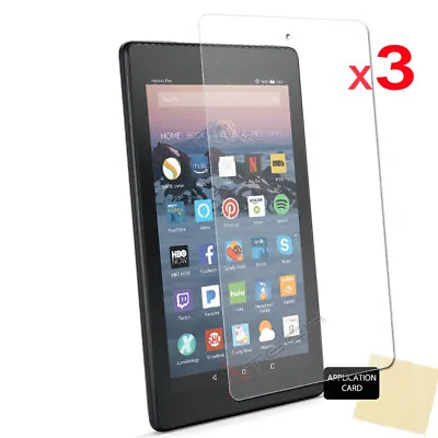3x CLEAR Screen Protector Covers For Amazon Fire 7  9th Generation 2019 Tablet • £2.95