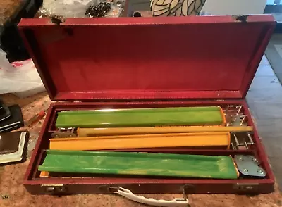 VINTAGE BAKELITE BUTTERSCOTCH  And Green MAH JONG SET  With Case • $130.50