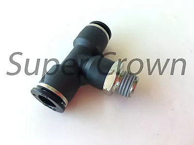 Pneumatic Male Branch Tee Tube OD 3/8  Push In To Connect Air Fitting One Touch • $4.95