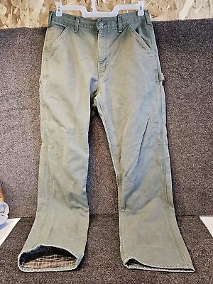 Men's 32x34 Vintage Carhartt B111 Duck Flannel Lined Work Pants • $24