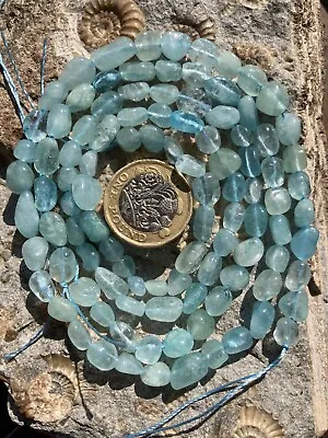 £9.45 • Buy Aquamarine - Semi Precious Gemstone Beads 40cm Strand - Jewellery Making