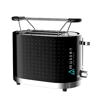 $39.60 • Buy Mussen Toaster 2 Slice Electric Black & Silver With Warming Rack Crumb Tray