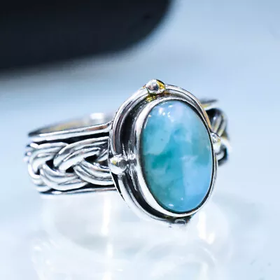 Larimar Gemstone 925 Sterling Silver Ring Mother's Day Jewelry All Size VV-155 • $15.26
