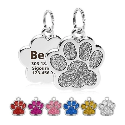 £2.49 • Buy Engraved Dog Tag Personalised ID Tags Name Disc Pet Cat Tags Animal Cat Collar 