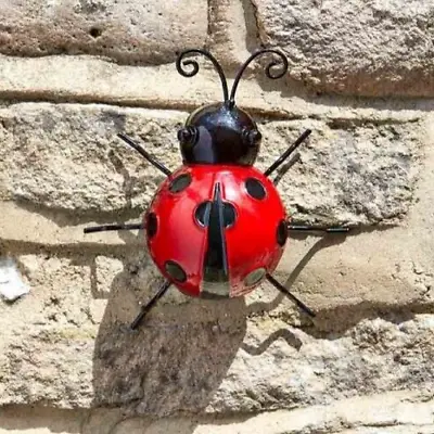 Hanging Ladybird Garden Ornament Metal Wall Outdoor Decor Insect Bug Art • £7.99