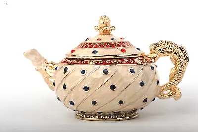 Keren Kopal Colorful Dots Teapot Trinket Box Decorated With Austrian Crystals • $67