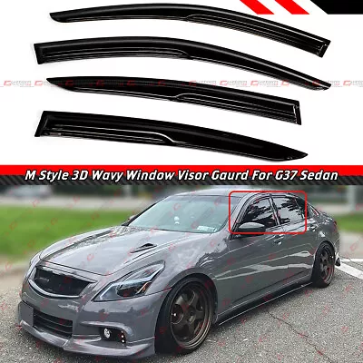 For 07-15 Infiniti G35 G37 Sedan Jdm Mugen Style 3d Wavy Window Visor Rain Guard • $37.99