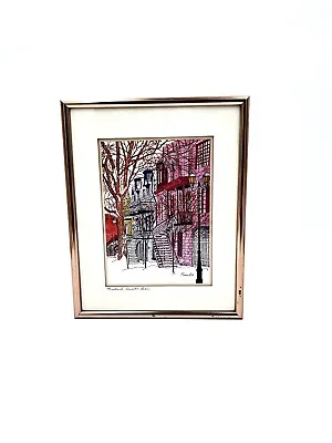 Maurice Blanchette Quartier Latin Montreal 5X7 (Framed 10X8) Signed • $34.99