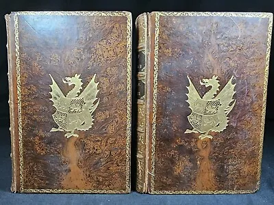 1889 2 Vol Set The History Of England Macaulay GILT DRAGON Tree Calf Bindings • £165