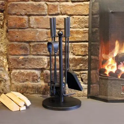 £21.99 • Buy Black 5 Piece Fireplace Fireside Companion Set Fire Tools Accessorys 