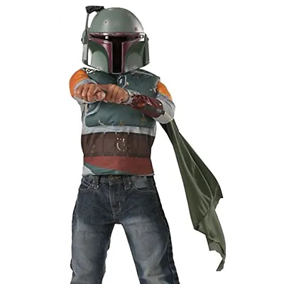 Boba Fett Muscle Chest Shirt & Mask Costume Star Wars Halloween Fancy Dress • $14.26