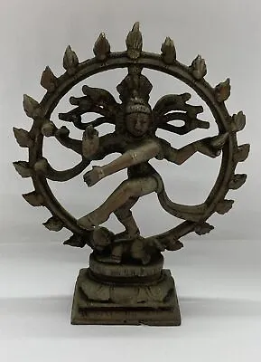 Vintage Brass Dancing Lord Shiva Nataraja Alter Statue 6” Tall As Shown • $48.36