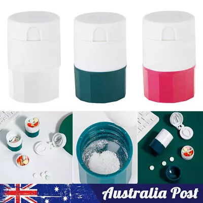 $10.19 • Buy 4 Layer Pill Medicine Crusher Grinder Splitter Tablet Divider Cutter Storage Box