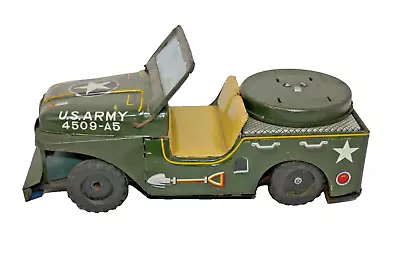 Daiya Vintage US Army Military Jeep Tin Litho Friction Toy Car RARE • $39.99