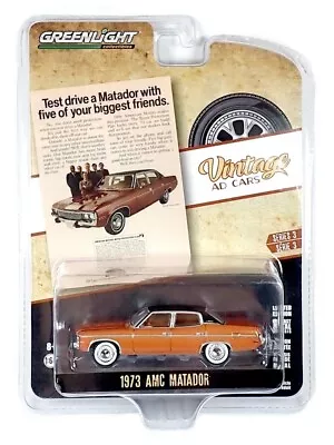 GREENLIGHT / 1:64 1973 AMC Matador (Metallic Brown) / VINTAGE AD CARS. • $19.95