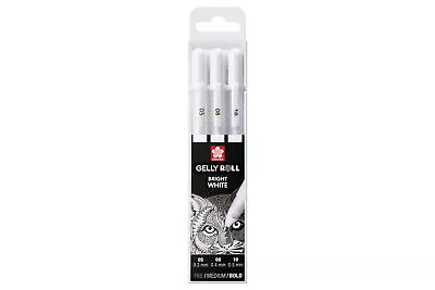 Sakura Gelly Roll White Gel Pen - Set Of 3 (0.5mm 0.8mm 1.0mm) • £7.35