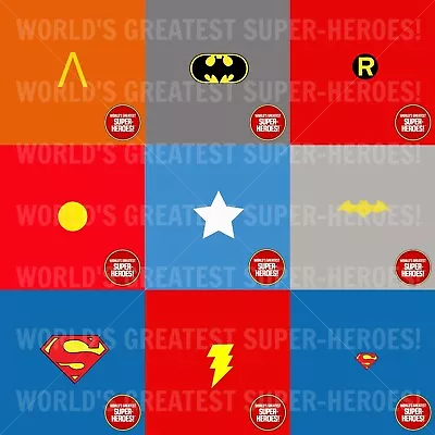 Mego Batman Superman Robin Aquaman Iron Man Batgirl Decal For 8  Action Figure • $19.99