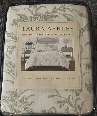 Laura Ashley 7 Piece Full/Queen Duvet Cover Set Natalie Sage • $80