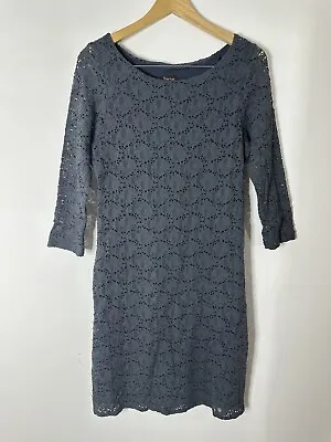 Phase Eight Ladies Navy Blue Lace Dress Size 14 3/4 Length Sleeves • £9
