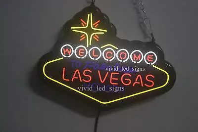 Welcome To Fabulous Las Vegas Nevada 10  Vivid LED Neon Sign Light Lamp Decor • $64.99