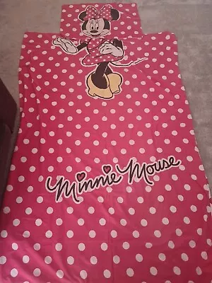 Vintage Vantona Disney Minnie Mouse Duvet Cover Single Bedding Set Reversible  • £14.95