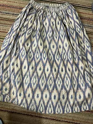 VINTAGE LIBERTY OF LONDON Button Front Elastic Waist  Skirt W38-46 L33 • £36.99