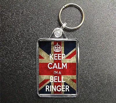 Keep Calm I'm A Bell Ringer Keyring Union Jack Bag Tag Fob Gift • £3.50