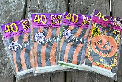 4 Vintage 1995 Halloween Trick Or Treat Paper Candy Favor Bags 160 Total Bags • $23