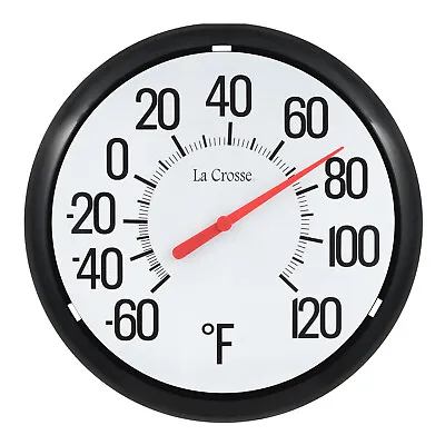 104-134 La Crosse 13.25 Round Indoor/Outdoor Analog Dial Thermometer • $19.95
