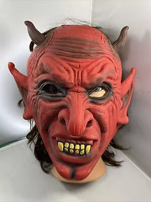 $37.99 • Buy Red Scary Devil Horn Rubber Adult Cosplay Halloween Costume Party Mask
