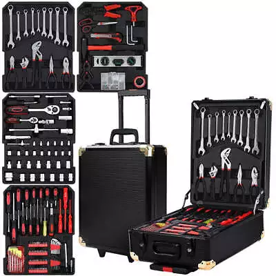 816pcs Tool Kit Trolley Case Mechanics Box Toolbox Portable DIY Set BK • $231.99