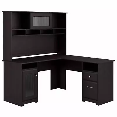 Bush Furniture Cabot 60W L Shaped Computer Desk With Hutch • $545.47