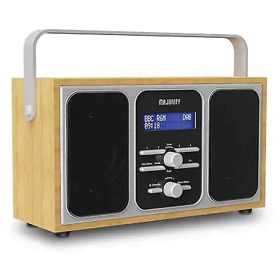 £41.99 • Buy Portable DAB Radio FM Stereo Speakers Dual Alarm Majority Girton II Oak Radio