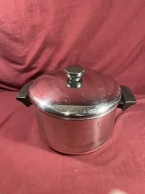 Vintage Revere Ware 4 Qt Copper Bottom Dutch Oven Stock Pot W/Lid Clinton IL • $32