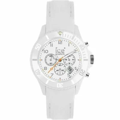 Ice Watch Big Ice Chronograph White Rubber Strap Watch 44mm CHM.WE.B.S.12 • £59.99