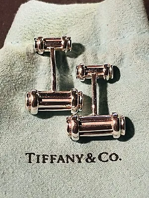 New VTG Tiffany Co Sterling Silver Mexico Atlas Column Bar Cuff Links Cufflinks • $120